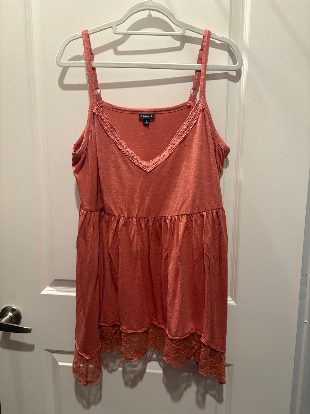 Torrid Coral Lace-Trim Tank